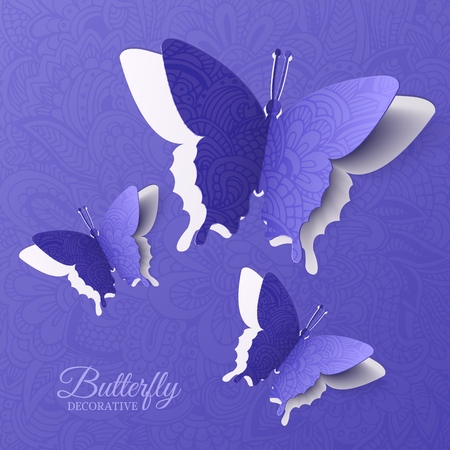beautiful colorful butterfly background concept. Vector illustration template designのイラスト素材