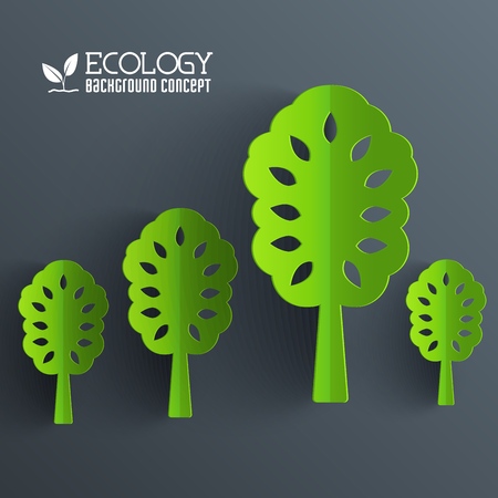 Green eco neture tree vector illustration background concept. Template web and mobile design.のイラスト素材