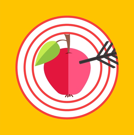 Bulls eye icon. archery flat infographicのイラスト素材