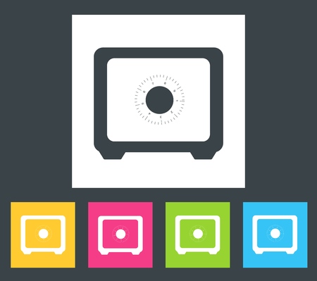 retro flat safe icon concept. vector illustration designのイラスト素材