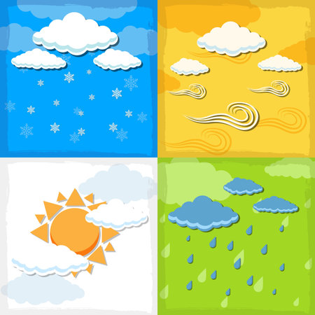 retro weather background concept. vector illustrationのイラスト素材