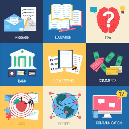 set of social business life icons design. Vector illustrations backgrounds in vintage style concepts.のイラスト素材