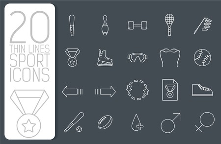 thin line sport set icons concept. Vector illustration design.のイラスト素材