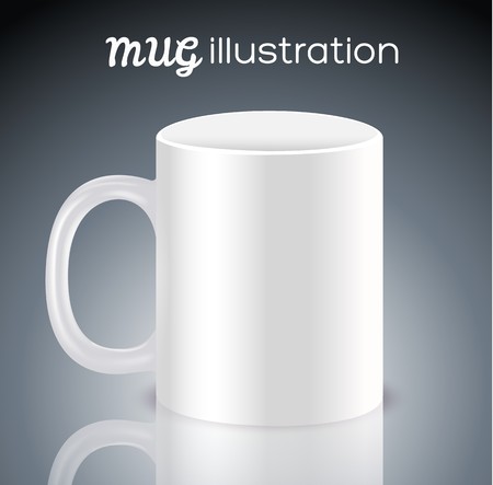 white cups for coffee or tea on black background seamless pattern. illustration design.のイラスト素材