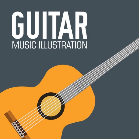 flat guitar poster vector background concept design.のイラスト素材