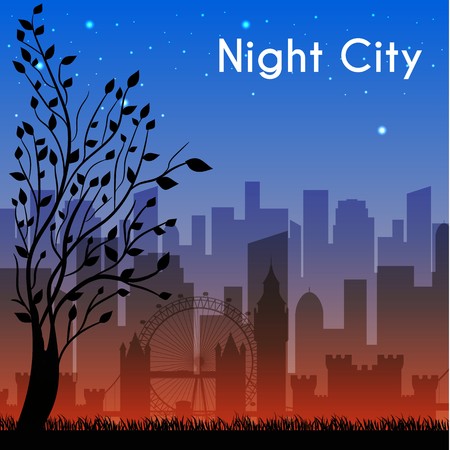 night city background concept. Vector illustrationのイラスト素材
