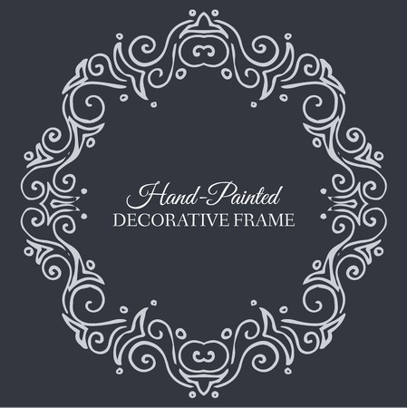 Hand drawn abstract background ornament frame on old paper illustration concept. Vector decorative retro banner of card or invitation design. Vintage traditional, indian, ottoman motifs, elementsのイラスト素材