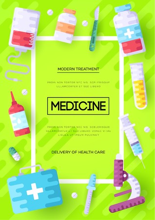Medicine information cards set. Medical template of flyer, magazines, posters, book cover, banners. Clinical infographic concept background. Layout illustrations modern pagesのイラスト素材