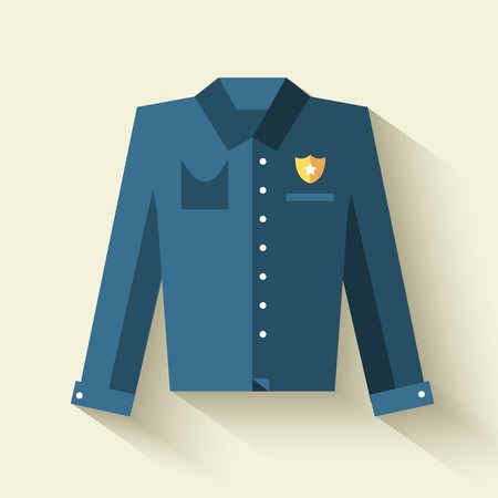 police uniform thin line icons. Radio gadgets.のイラスト素材