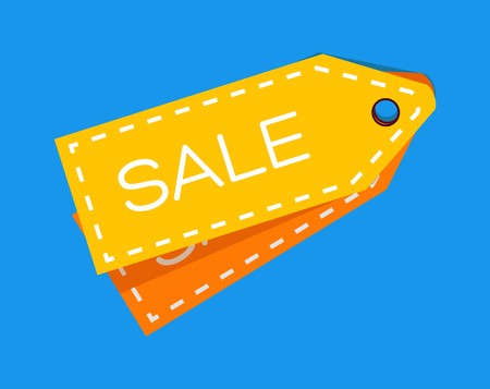 retro flat price tag icon concept. vector illustration design.のイラスト素材