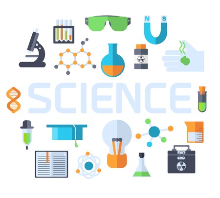 Retro experiments in a science chemistry laboratory icon concept. Vector illustration design template for web and mobile.のイラスト素材