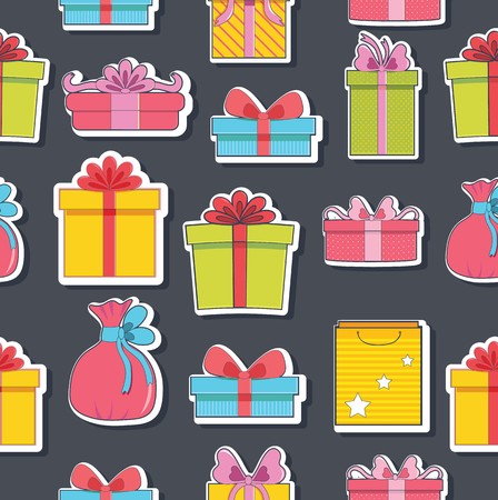colorful vintage gift postcard background concept. Vector illustration design.のイラスト素材