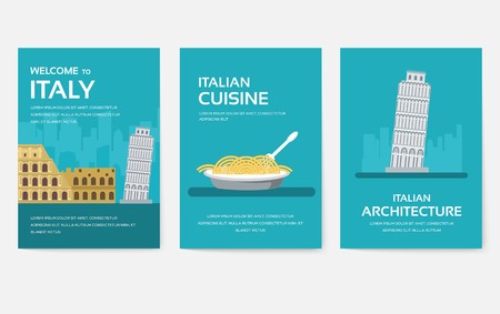 Set of Italy country ornament travel tour concept. Asia traditional, magazine, book, poster, abstract, element. Vector decorative ethnic greeting card or invitation design backgroundのイラスト素材