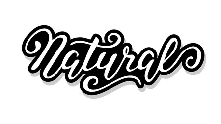 Natural calligraphy template text for your design illustration concept. Handwritten lettering title vector words on white isolatedのイラスト素材
