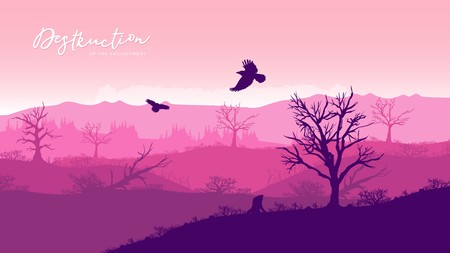 A drought desert scenceのイラスト素材