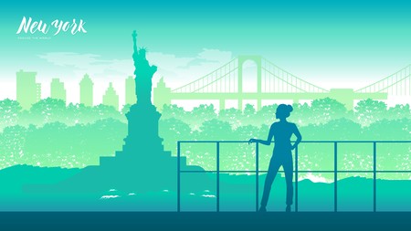 A tourist standsのイラスト素材