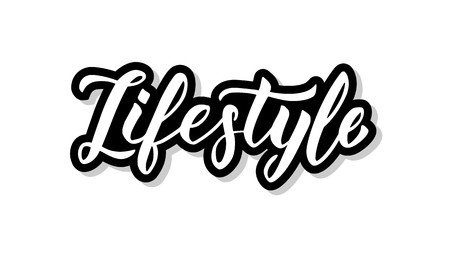 Lifestyle calligraphy template text for your design illustration concept. Handwritten lettering title vector words on white isolatedのイラスト素材