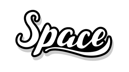 Space calligraphy template text for your design illustration concept. Handwritten lettering title vector words on white isolatedのイラスト素材