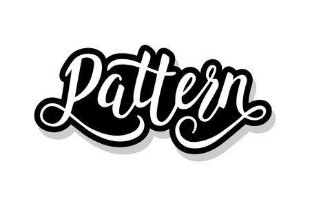 Pattern calligraphy template text for your design illustration concept. Handwritten lettering title vector words on white isolatedのイラスト素材
