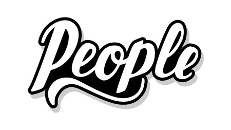 People calligraphy template text for your design illustration concept. Handwritten lettering title vector words on white isolatedのイラスト素材