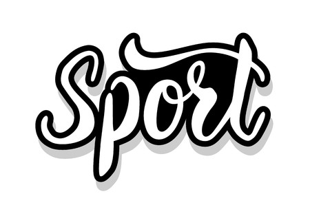 Sport calligraphy template text for your design illustration concept. Handwritten lettering title vector words on white isolatedのイラスト素材