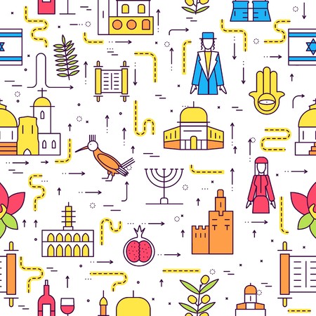 Country Israel travel vacation guide of goodsのイラスト素材