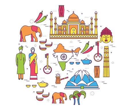 Country India travelのイラスト素材