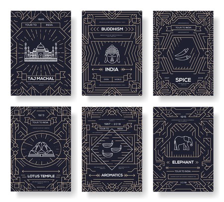 India vector brochure cardsのイラスト素材