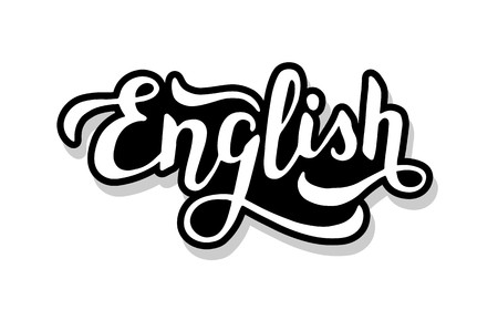 English calligraphy template text for your design illustration concept. Handwritten lettering title vector words on white isolatedのイラスト素材