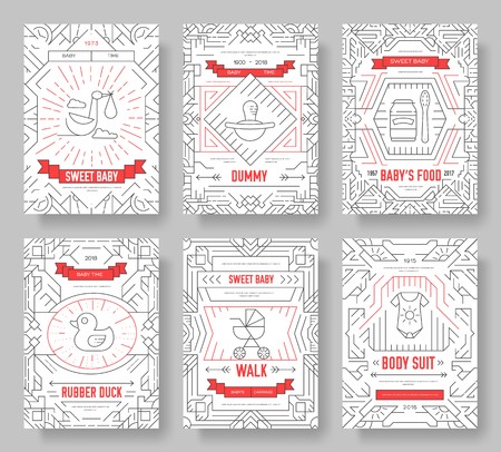 World breastfeeding week cards set. kids elements of flyear, magazines, posters, book cover, banners. Devices infographic concept background. Layout illustrations template pages with typography text.のイラスト素材