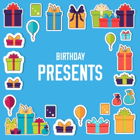colorful vintage gift set seamless pattern concept. Vector illustration design.のイラスト素材