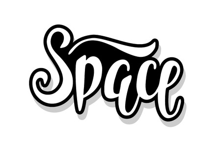 Space calligraphy template text for your design illustration concept. Handwritten lettering title vector words on white isolatedのイラスト素材