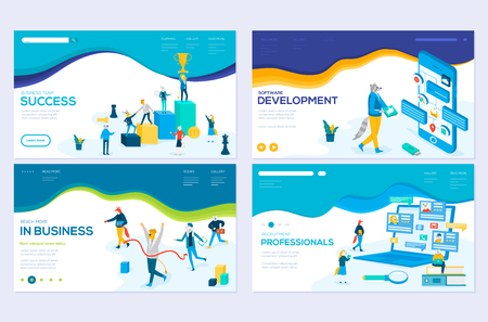Isometric programmer working in a software develop company office. Winner business and achievement concept. Businessman and his business team crossing finish. Job interview, recruitment agencyのイラスト素材