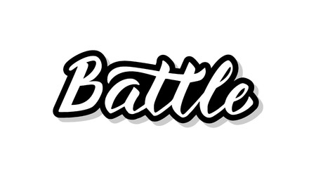 Battle calligraphy template text for your design illustration concept. Handwritten lettering title vector words on white isolatedのイラスト素材