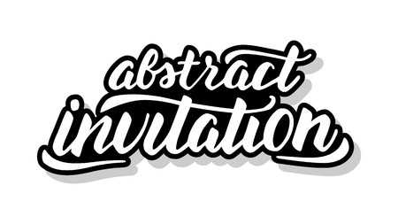 Abstract invitation calligraphy template text for your design illustration concept. Handwritten lettering title vector words on white isolatedのイラスト素材