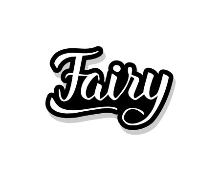Fairy calligraphy template text for your design illustration concept. Handwritten lettering title vector words on white isolatedのイラスト素材