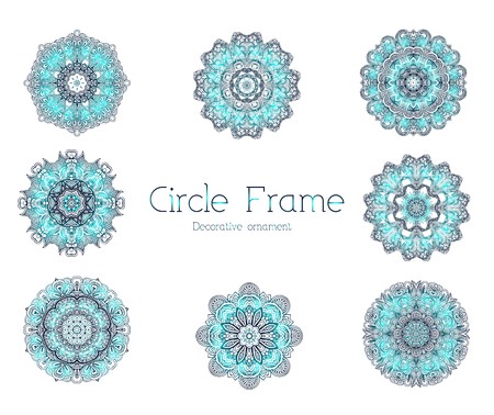 Hand drawn abstract background ornament frame illustration concept. Vector decorative retro banner of card or invitation design. Vintage traditional, Islam, arabic, indian, ottoman motifsのイラスト素材