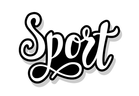 Sport calligraphy template text for your design illustration concept. Handwritten lettering title vector words on white isolatedのイラスト素材
