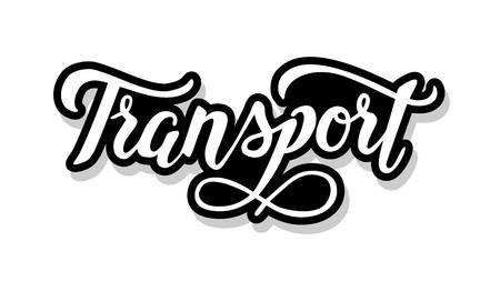 Transport calligraphy template text for your design illustration concept. Handwritten lettering title vector words on white isolatedのイラスト素材