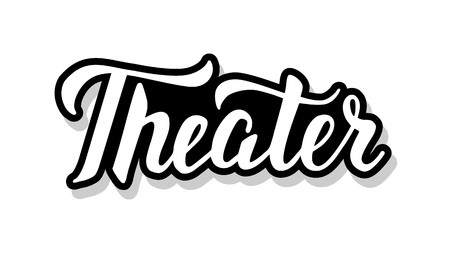 Theater calligraphy template text for your design illustration concept. Handwritten lettering title vector words on white isolatedのイラスト素材