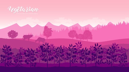 Raised beds for vegetable gardening brochure cards set. Timber planters nature template land page wallapapers design concept. Vegetables to Grow layout modernのイラスト素材