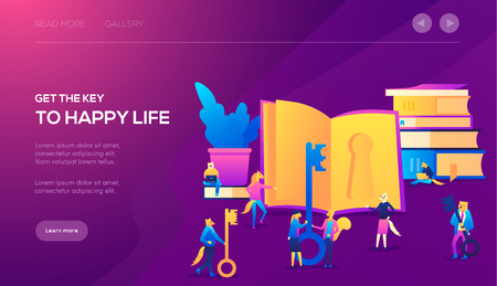 web banner for the path to success, levels of education, staff training, specialization, learning support. Online Education for website and mobile website. Landing page template.のイラスト素材