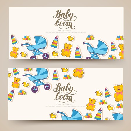 World breastfeeding week cards banners. kids elements of flyear, magazines, posters, book cover, banners. Devices infographic concept background. Layout illustrations template pages with typography text.のイラスト素材