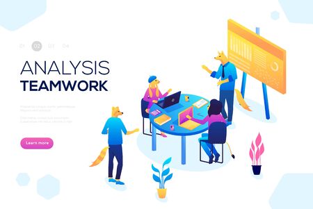 Collaboration concept with collaborative peopleのイラスト素材