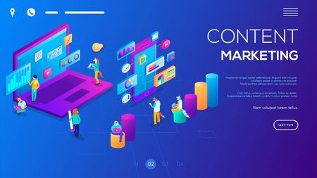 Isometric 3D website app landing web page templateのイラスト素材