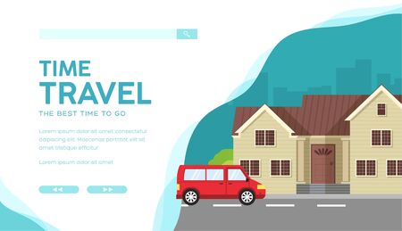 Real estate agency service vector landing page templateのイラスト素材