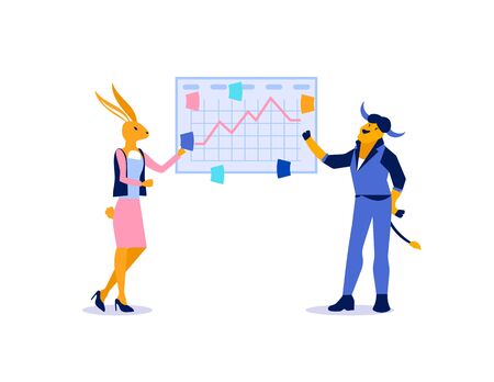 Marketing analytics, business metrics vector illustrationのイラスト素材