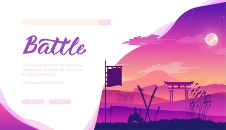 Battle vector landing page templateのイラスト素材
