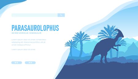 Parasaurolophus vector landing page templateのイラスト素材