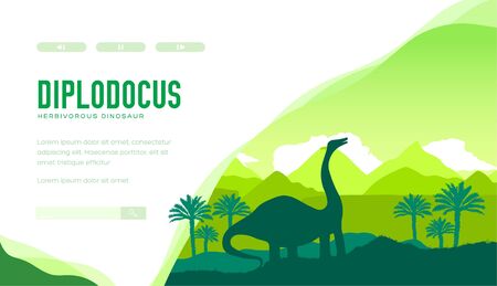 Diplodocus vector landing page templateのイラスト素材